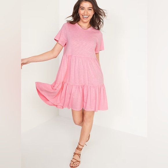 Old Navy Dresses & Skirts - Old Navy Pink Tiered Swing Mini Dress – Size 4X